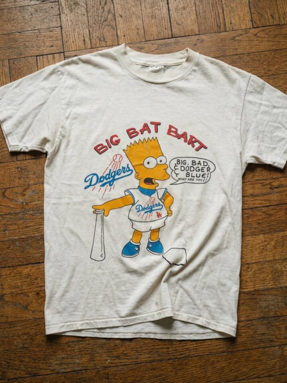 Vintage Bart Simpson Dodgers Tee Y2K Cartoon Baseball Graphic Shirt Retro